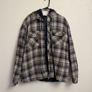 Boston Traders Plaid Shirt Jacket with Hood